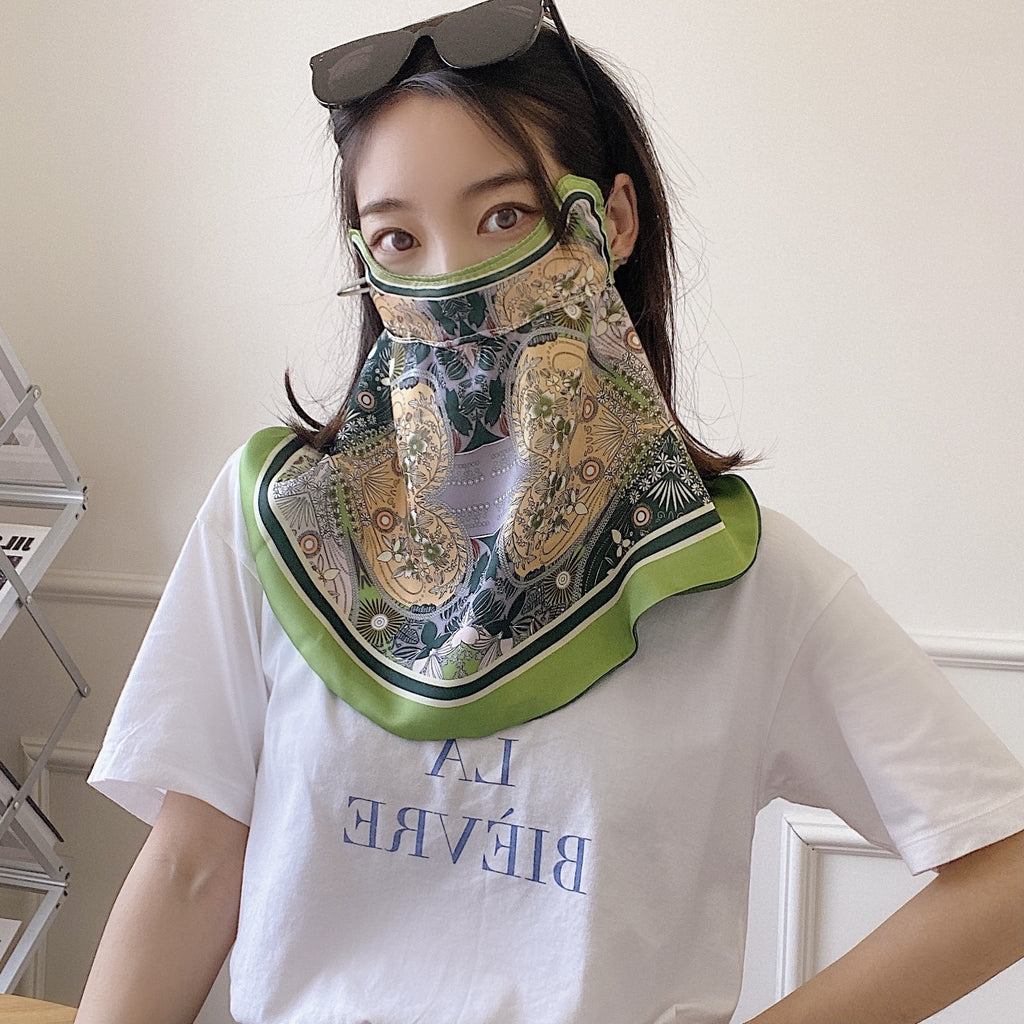Masque d'écran solaire d'été imprimé pour femmes