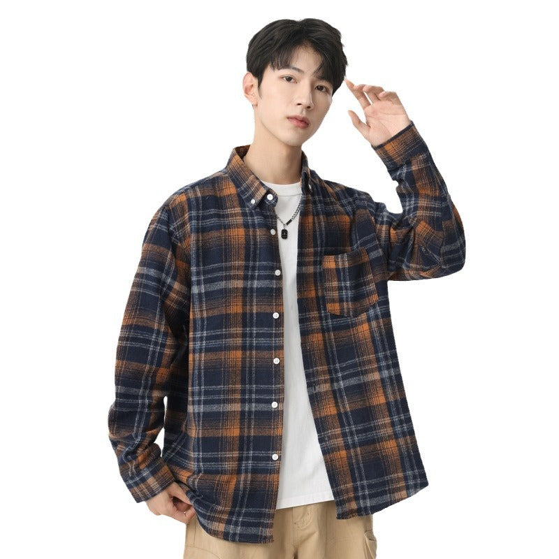 Chemise à volant brossé pour homme