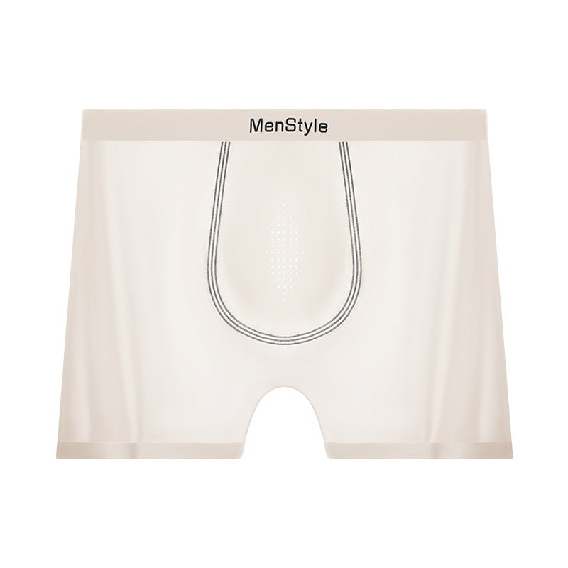 Satin Ice Silk Breathable Unife-layer Bottom Crotch Seamless Boxers