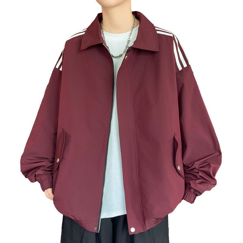 AutomneHiver homme Veste de sport mode et élégante avec trois bandes