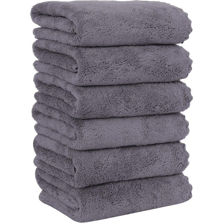 Serviettes 6 Pack Premium - Séchage rapide - Velours de corail en microfibre
