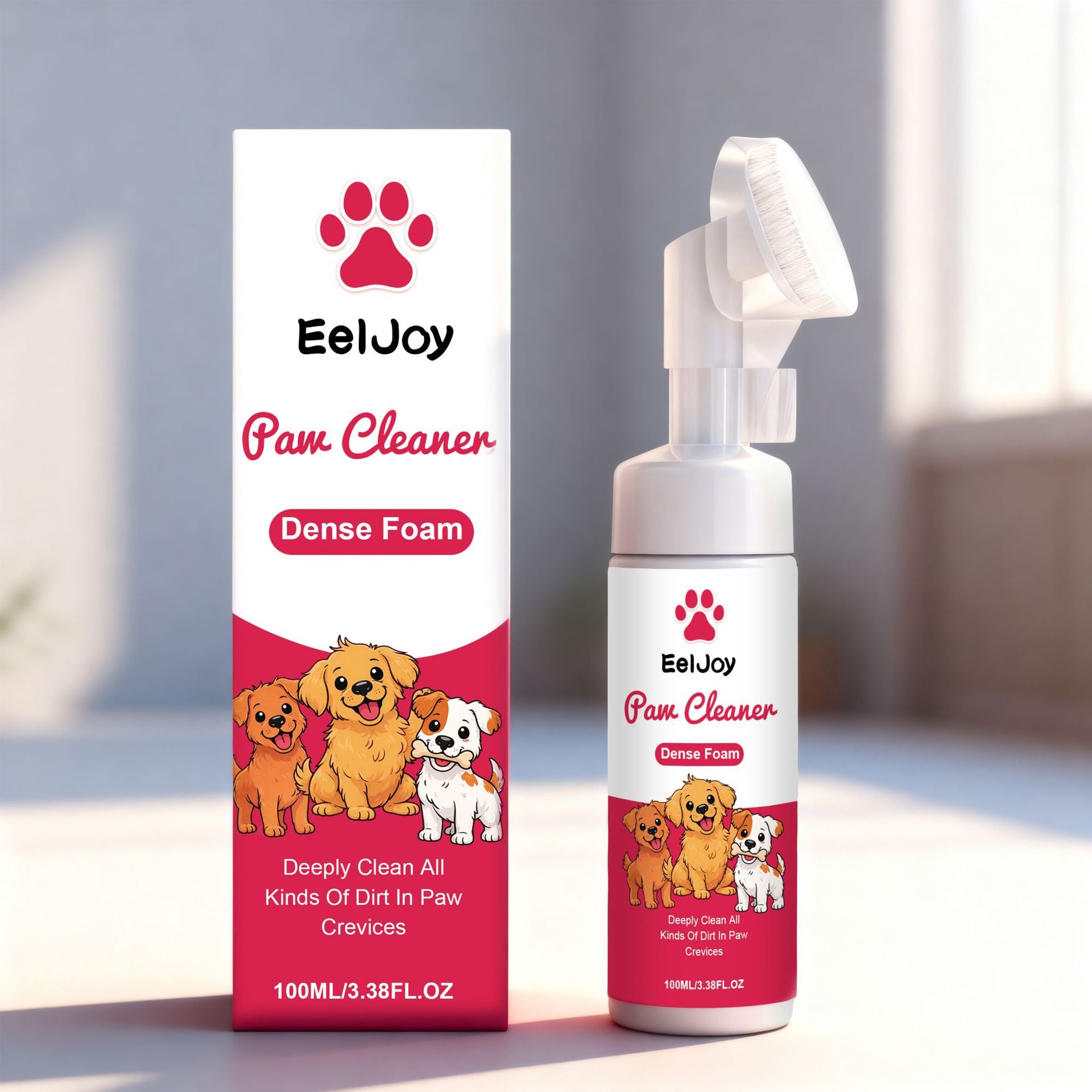 Nettoyant pattes chien moussant, nettoyage rapide après la promenade