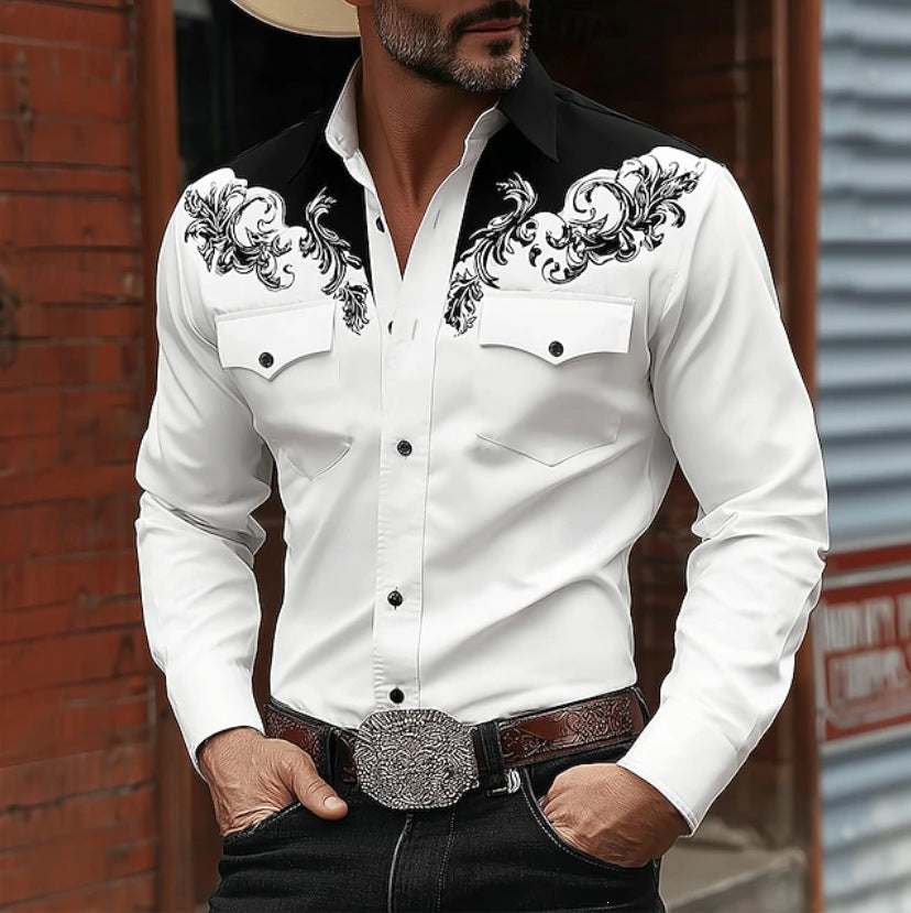 Chemise 3D numérique à manches longues homme
