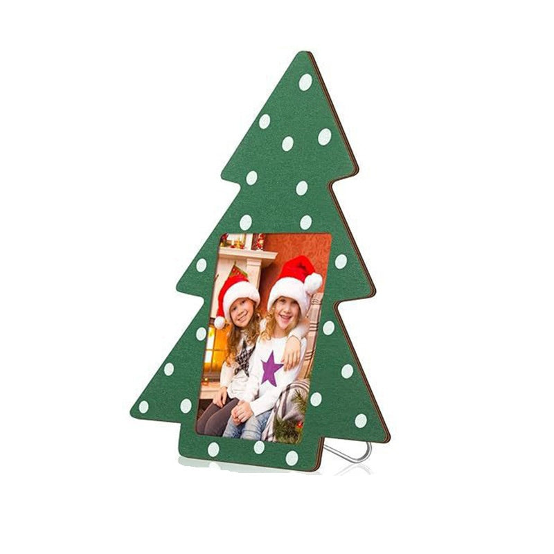 Pendentif en bois de cadre photo arbre de Noël