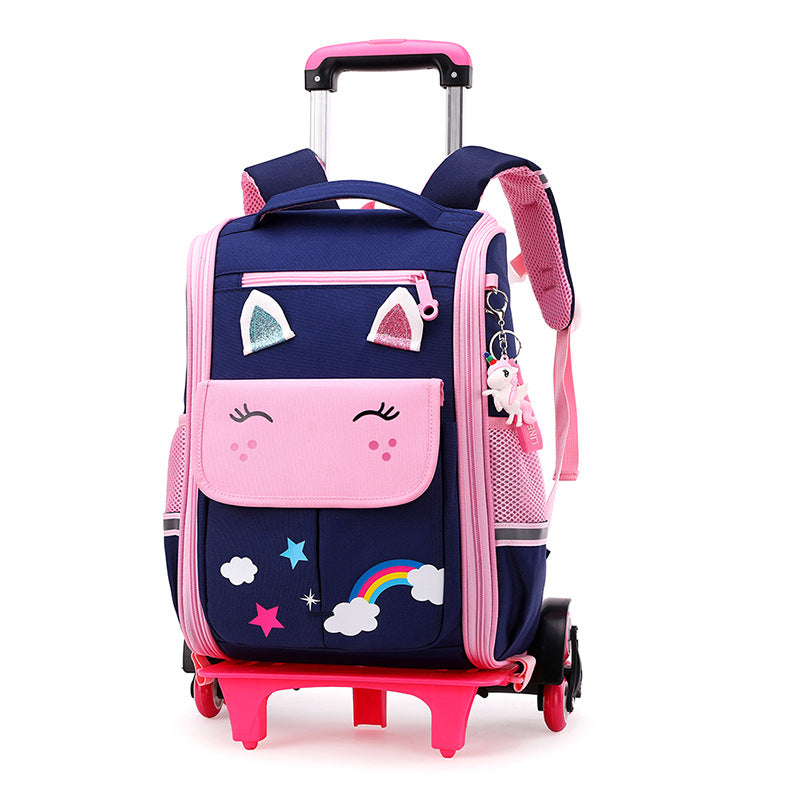 Rolling backpack for girls and boys, modern look