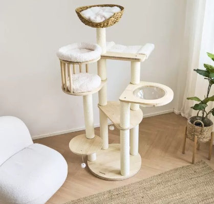 Bois massif Chat Cadre d'escalade Cat Tree Cat Lit Jouets Cat