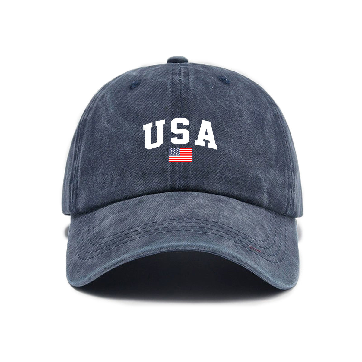 Imprimé lettre Lavé et décontraction Soft-crown Vintage Casquette de baseball