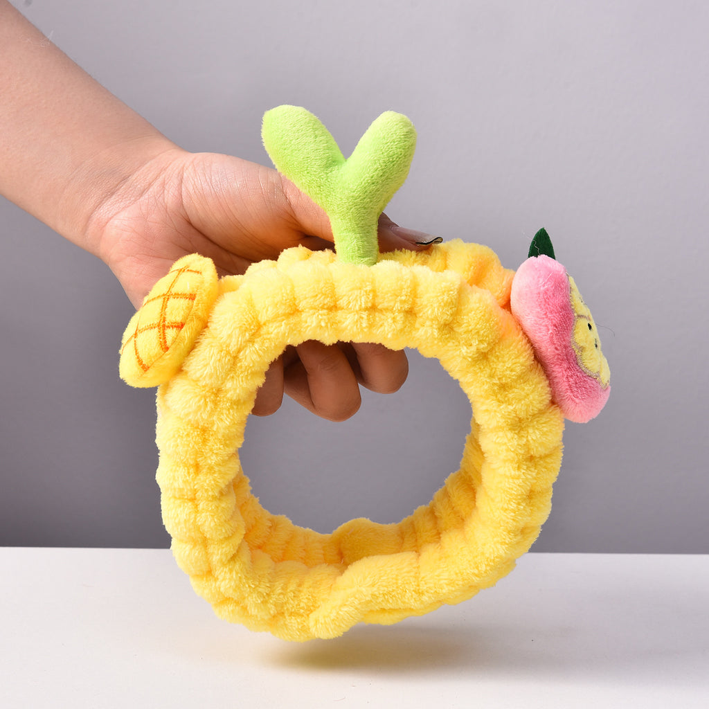 Cartoon Ananas Haricot Sprouts Bague de cheveux de herbage Laver le visage brut des femmes Bandeau de maquillage