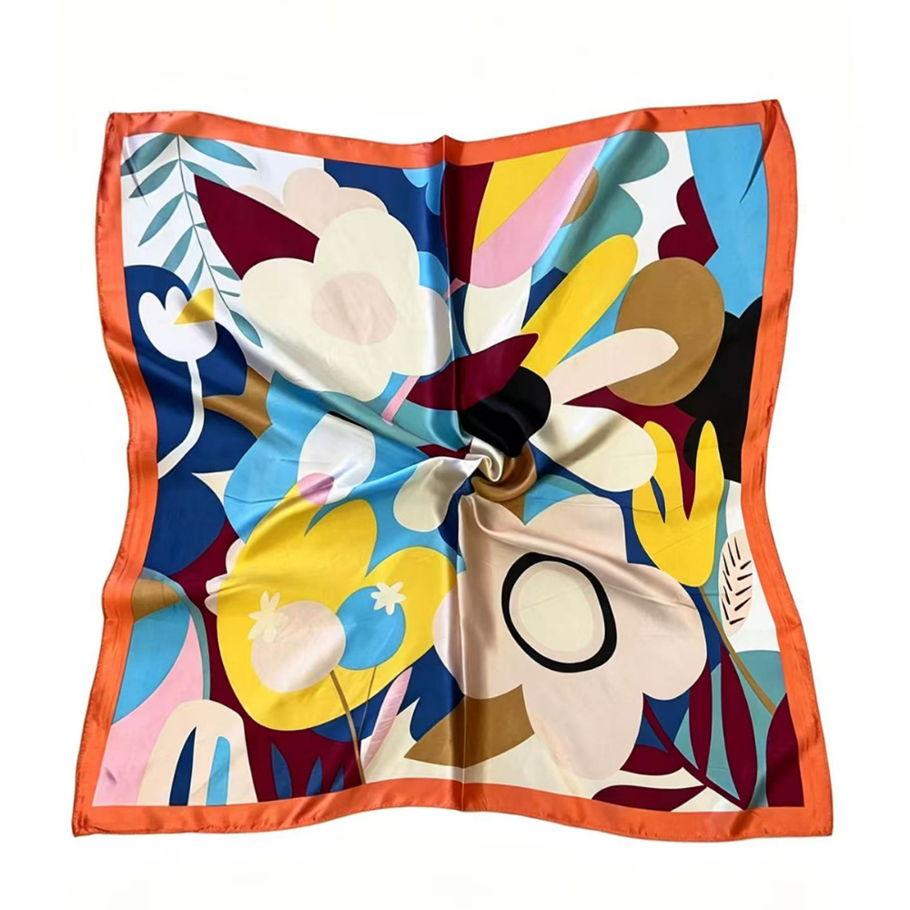 Résumé Imitation florale Écharpe Satin Square