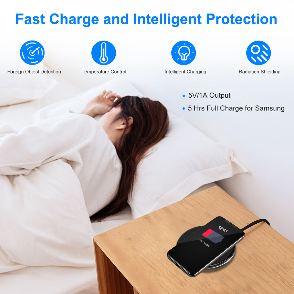 1Pc Chargeur sans fil Qi-Certifié Ultra-Slim 5W tampon de recharge pour téléphone IOS XS MAX XR XS X