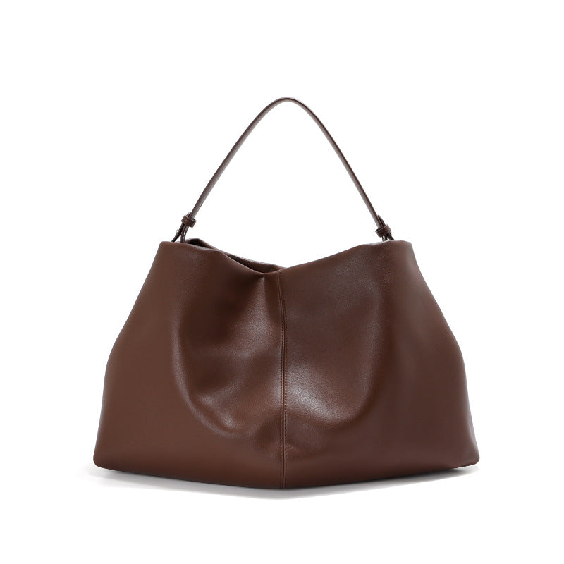 Sac sous-arm en cuir véritable en navette Sac de corps en cuir souple