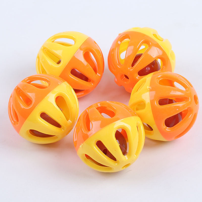 Jouet chat hamster totoro chiens et chats en plastique rond Hollow double couleur animal Bell