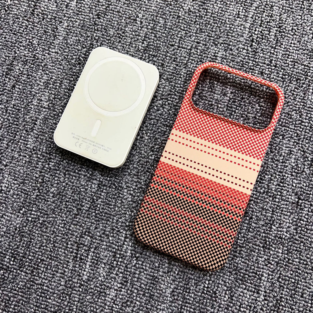 Boîtier de téléphone magnétique en fibre de carbone Kevlar