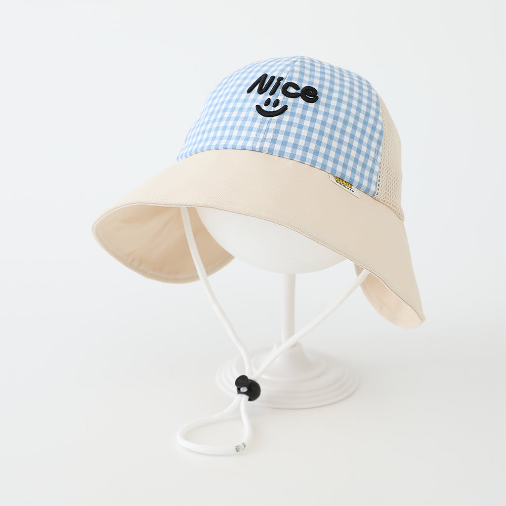 Été Garçons' et les filles' large bordé rayé brodé lettre style casual pêche chapeau F