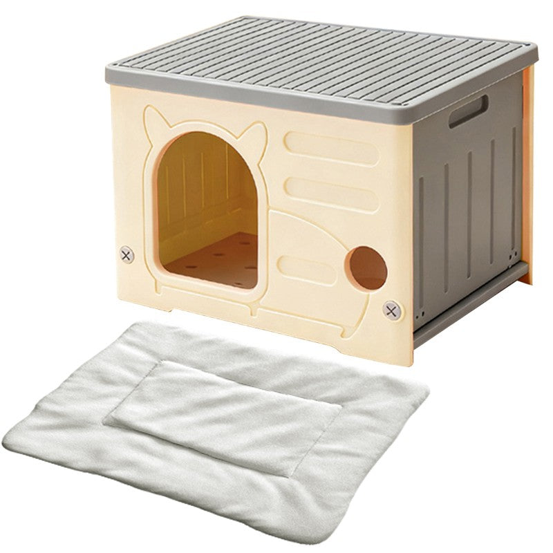 Cat House Cave All-Weather Outdoor Insulated Waterproof Pet Kennel Shelter UK