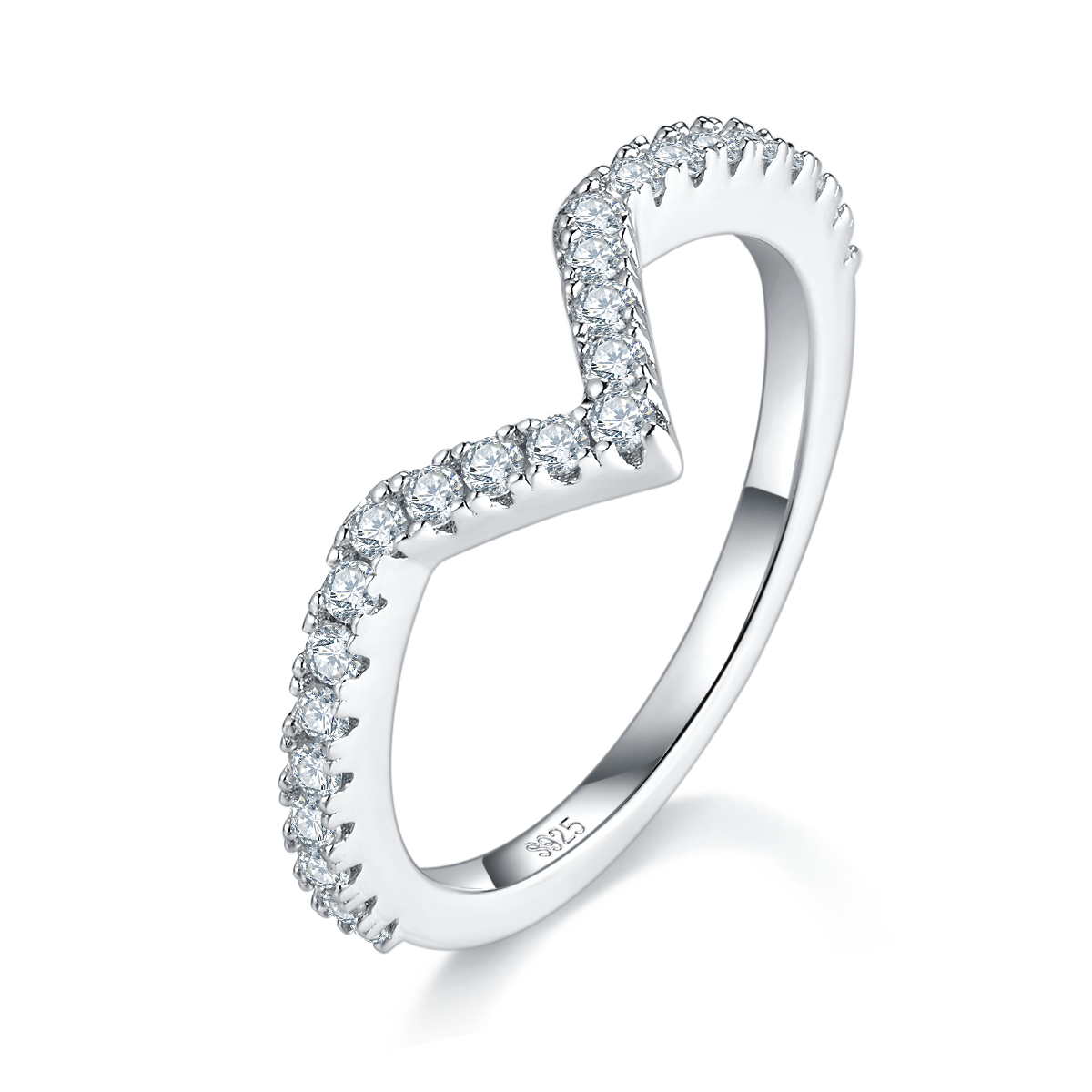 Ensemble de bagues de fiançailles Princess Cut Moissanite S925 Argent
