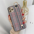 Cute Retro Plaid Strap Bracket Coque de téléphone