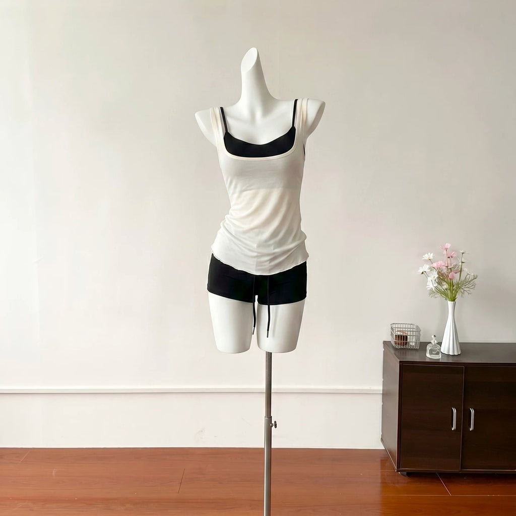 Ensemble de camisoles en deux parties, en couleurs, doux et sexy