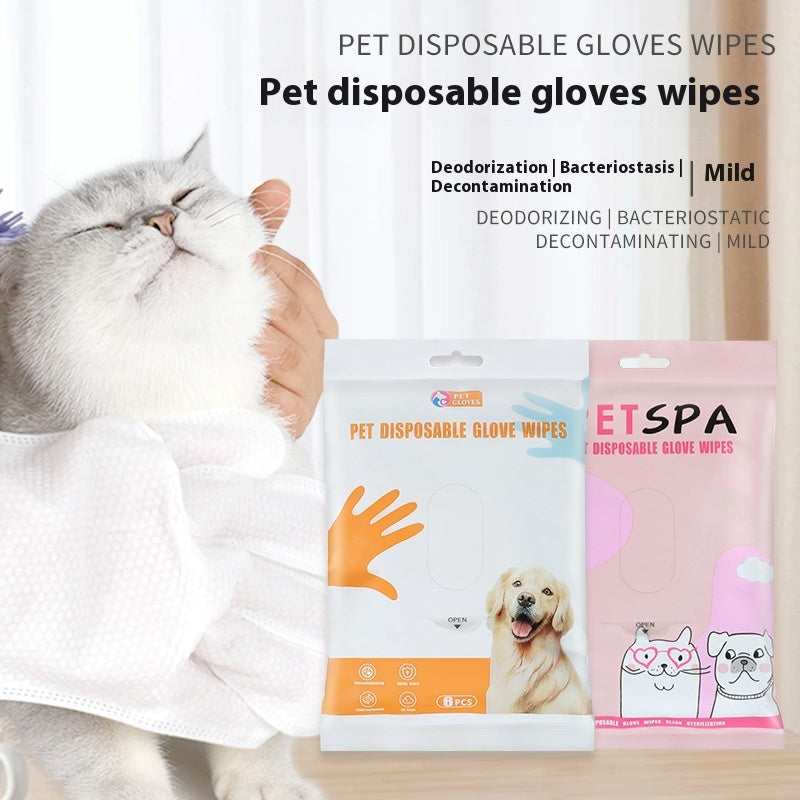 Animaux de compagnie Wipes Gants Chien Nettoyage Spa Lavable Désodorisant Nettoyage à sec
