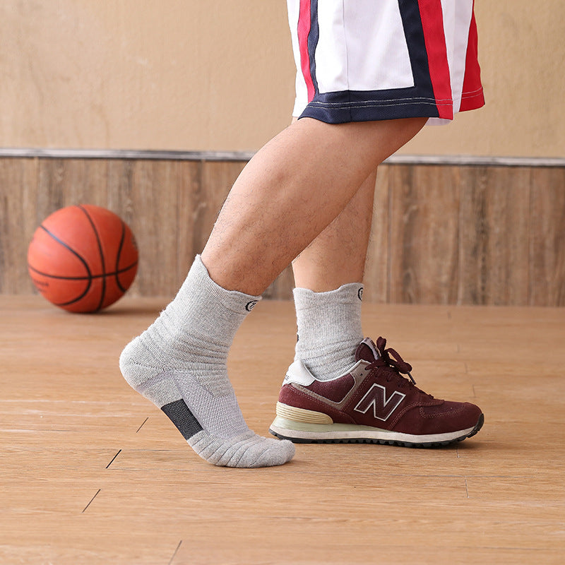 Chaussettes de course Basketball pour hommes Bas Bas de serviette épaisse Bas de Terry-loop Hosiery