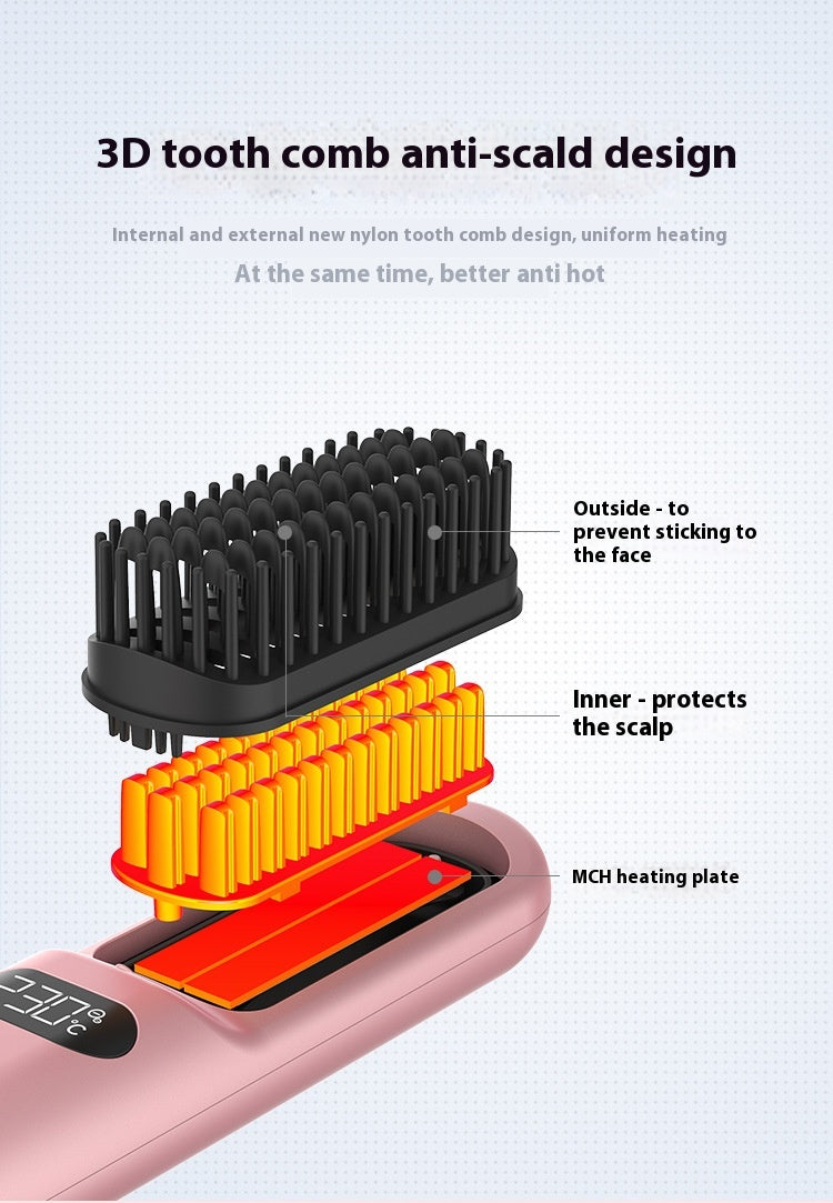 Portable Anion Comb droit Buckle intérieur Flip droit cheveux paresseux employé de bureau étudiant
