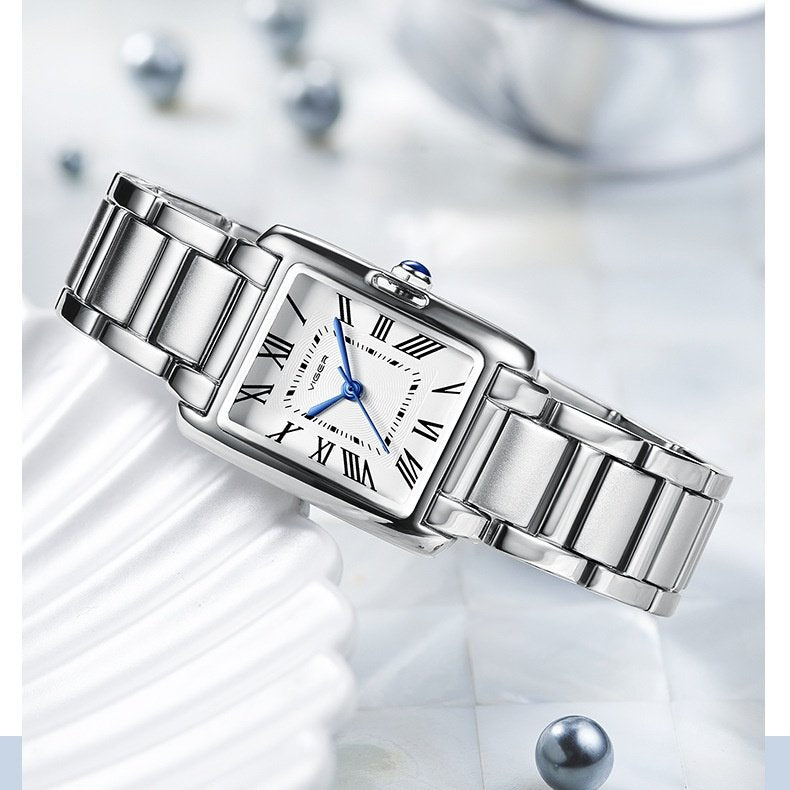 Vagran Needle Square Femmes Retro Mode Petite montre carrée