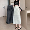 Plus-size Summer Polka-dot Jupe haute taille A-line