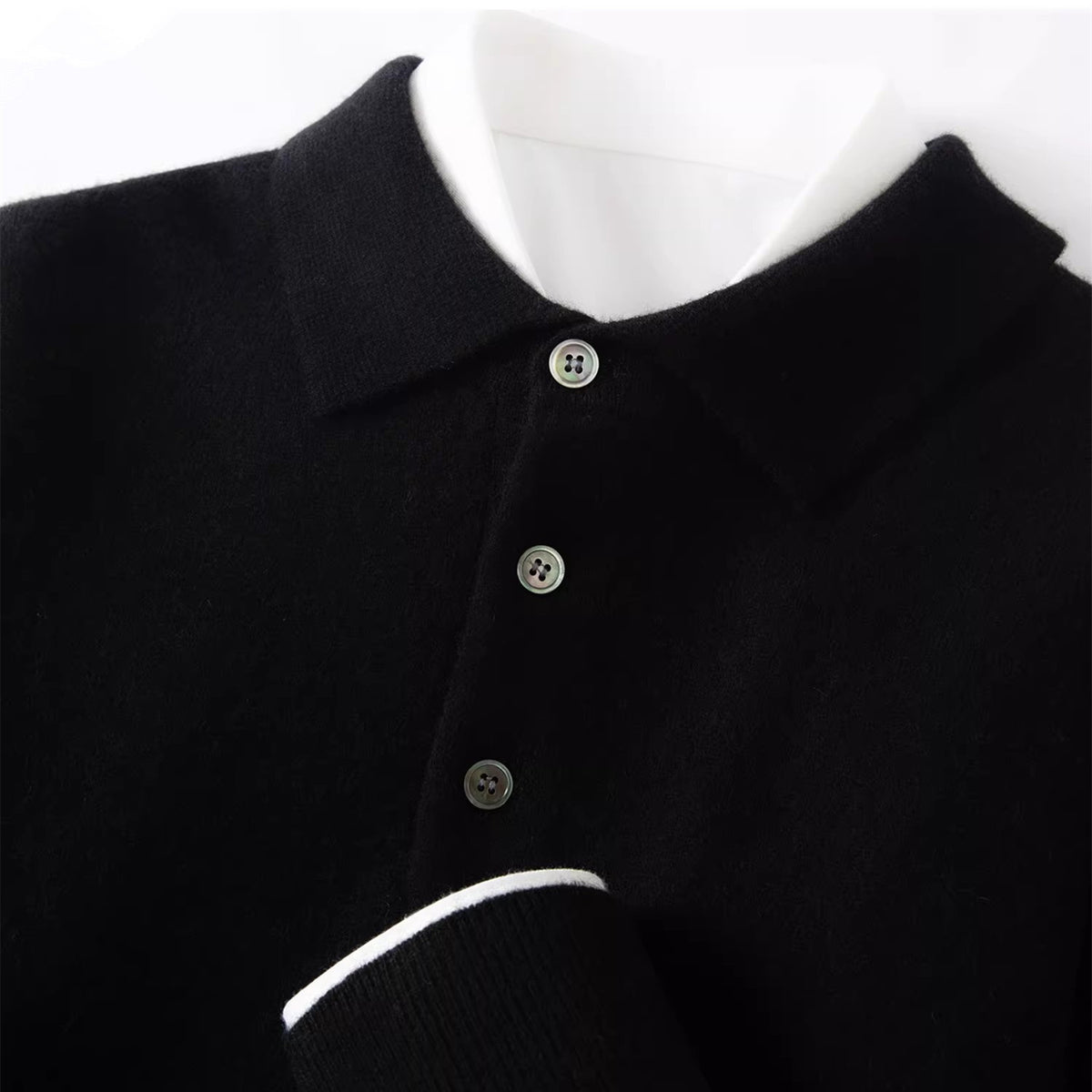 Hommes Polo-Neck Business-Casual Knitted Base Layer Arrivée