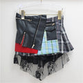 Creative Patchwork Plaid Skirt For Women