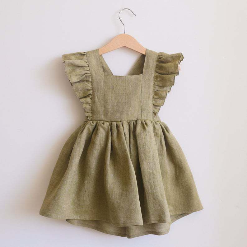 Robe de plage pour filles Baby Cotton Et Lin