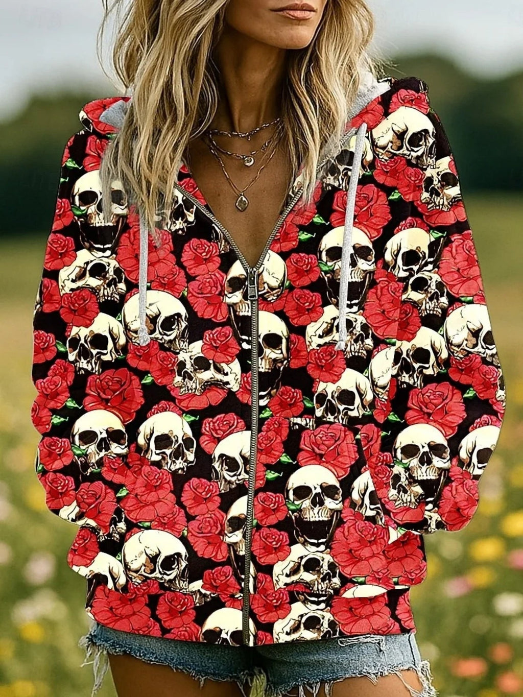 Cardigan à capuche Halloween de style européen américain pour femmes