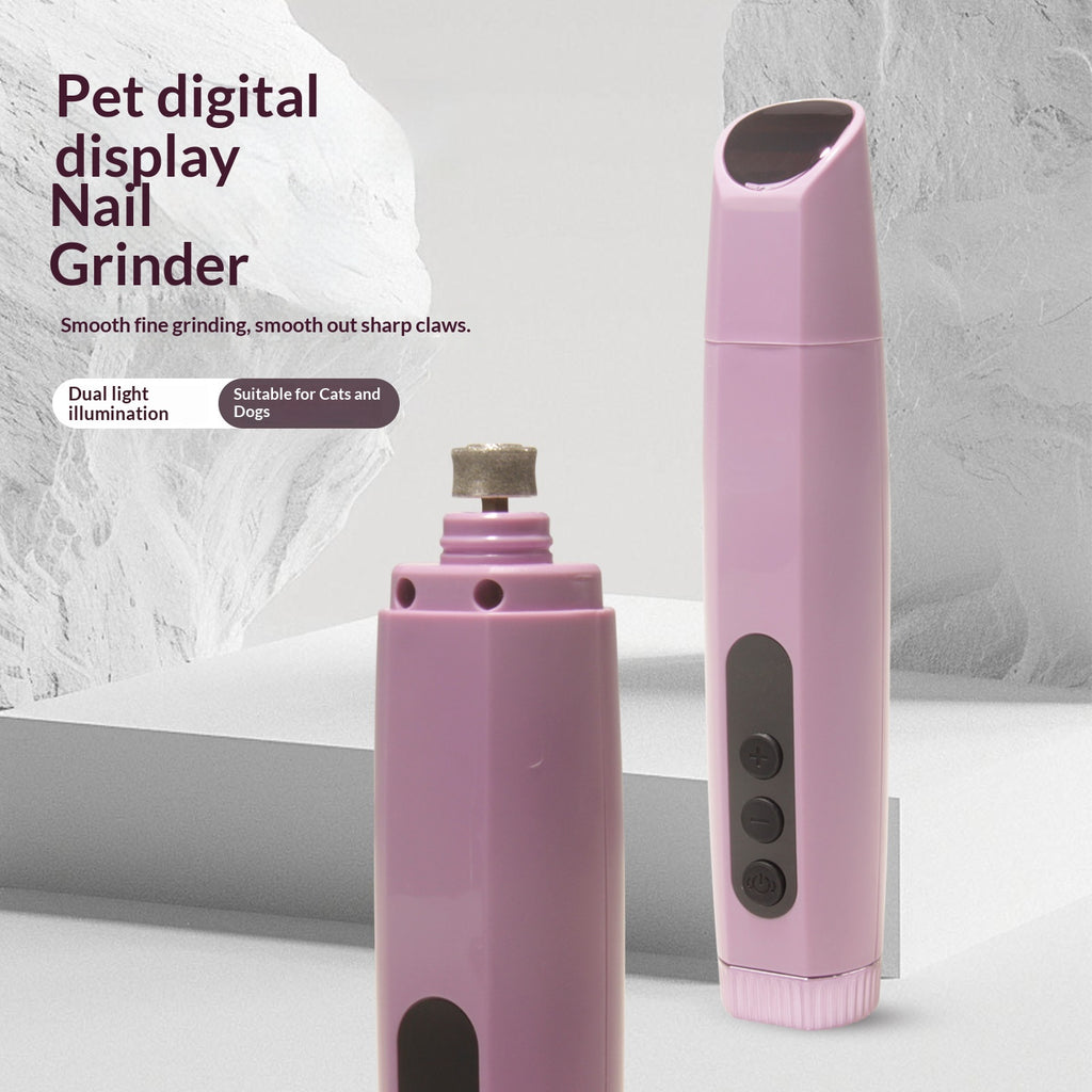 Grindeuse à ongles pour animaux de compagnie rechargeable avec réglage à six vitesses