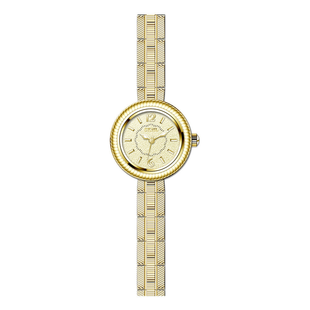 Rétro style mi-siècle bracelet en or montre avec un Niche design-avant esthétique