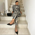 Femmes Leopard-print Slim-fit Sport Jumpsuit