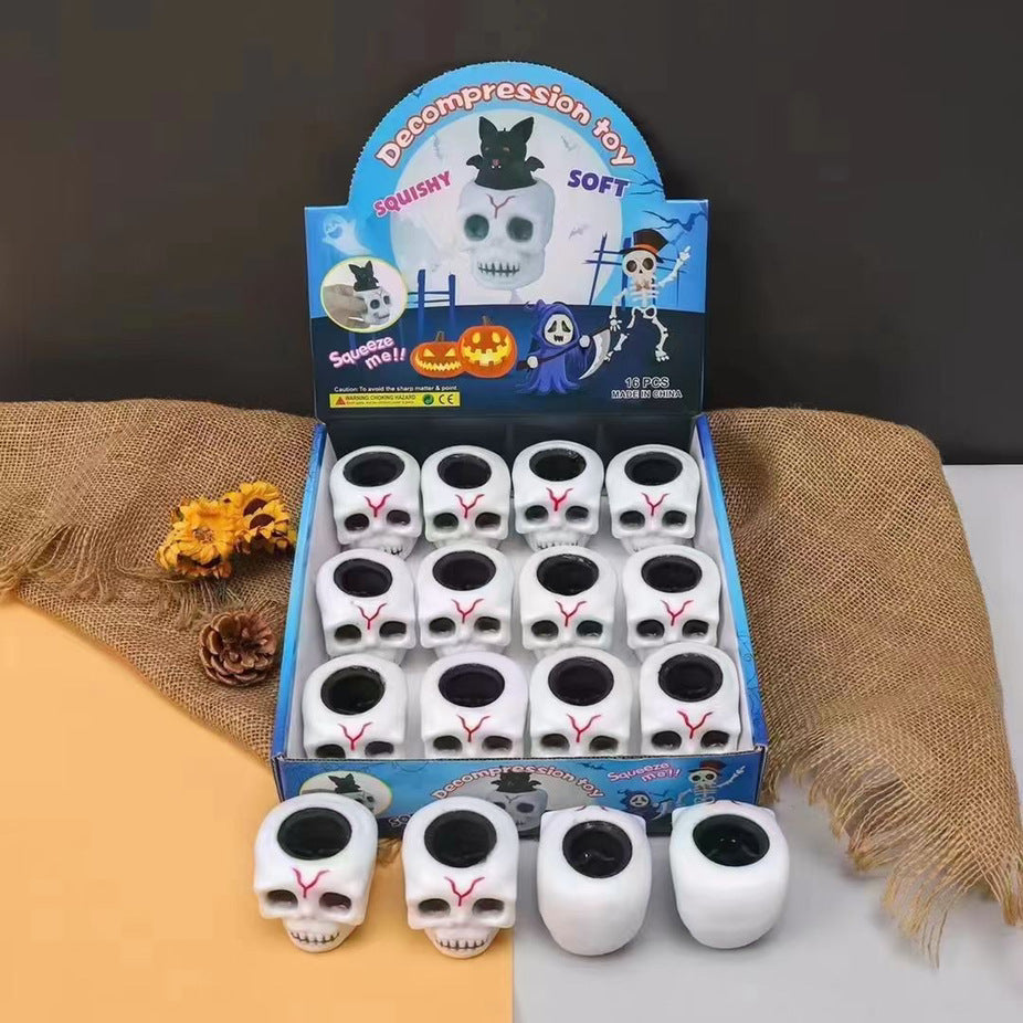 Jouet anti-stress de la citrouille de crâne d'Halloween