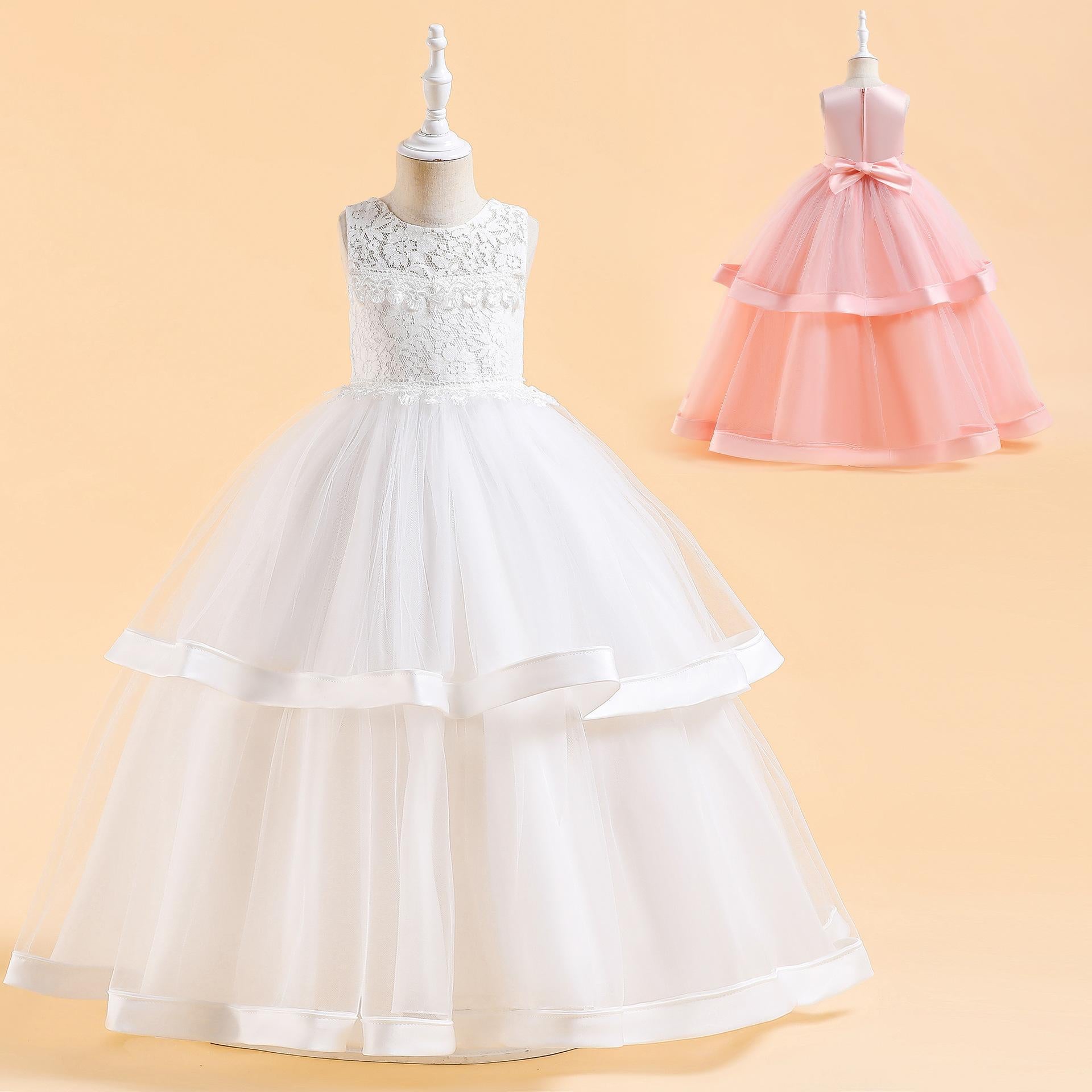 Robe de princesse longue couleur pour petites filles