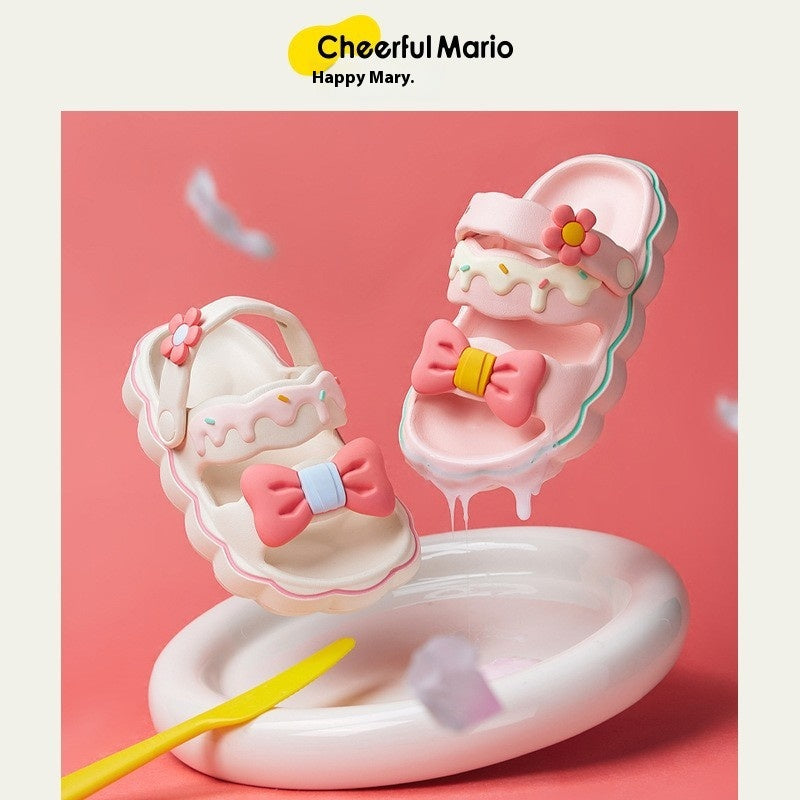 Cheerful Mario Enfants d'été Femmes Enfants Non glissé Parent-enfant Princesse Sandales