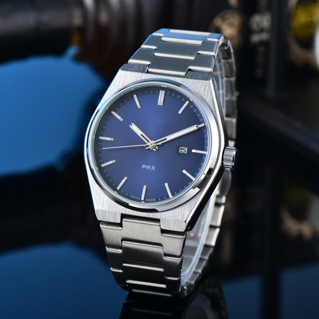 Simple, élégant, et élégant quartz hommes montre avec la bande d'acier