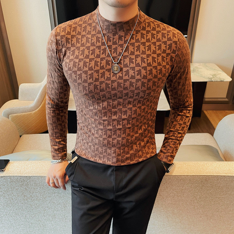 T-shirt de mode en col demi-haut pour hommes