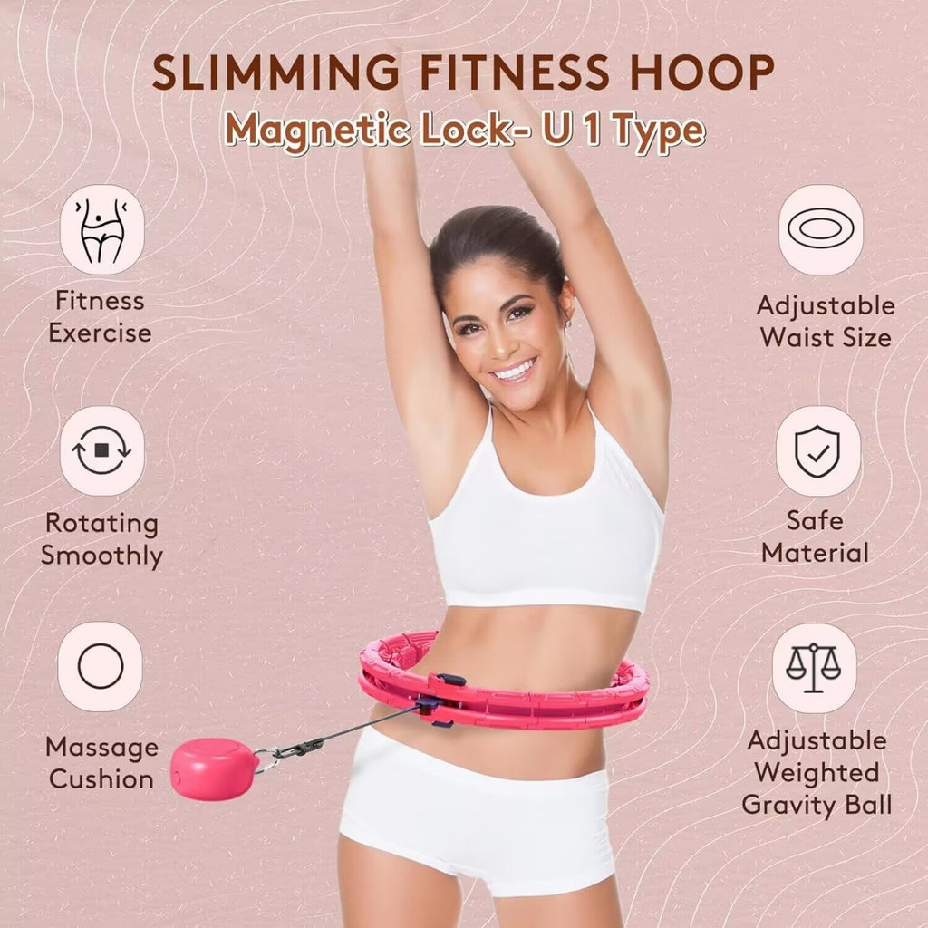 Smart Weighted Hula H Oup 24 Liens amovibles 0,7 lb Boule de gravité 31-47 pouce Wai réglable