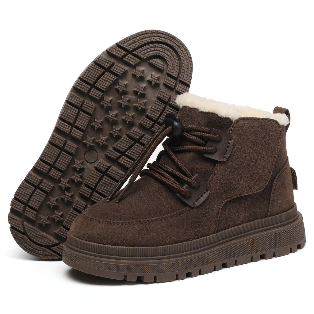 Chaussures de coton pour enfants épaissies en polaire