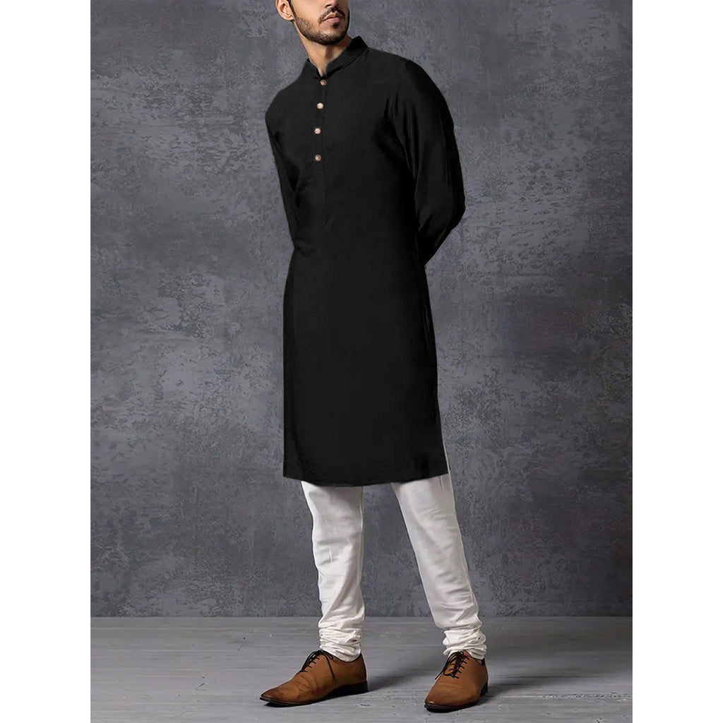 Robe de collier de stand d'affaires Slim Fit Casual Slim Sleeve, couleur solide pour homme