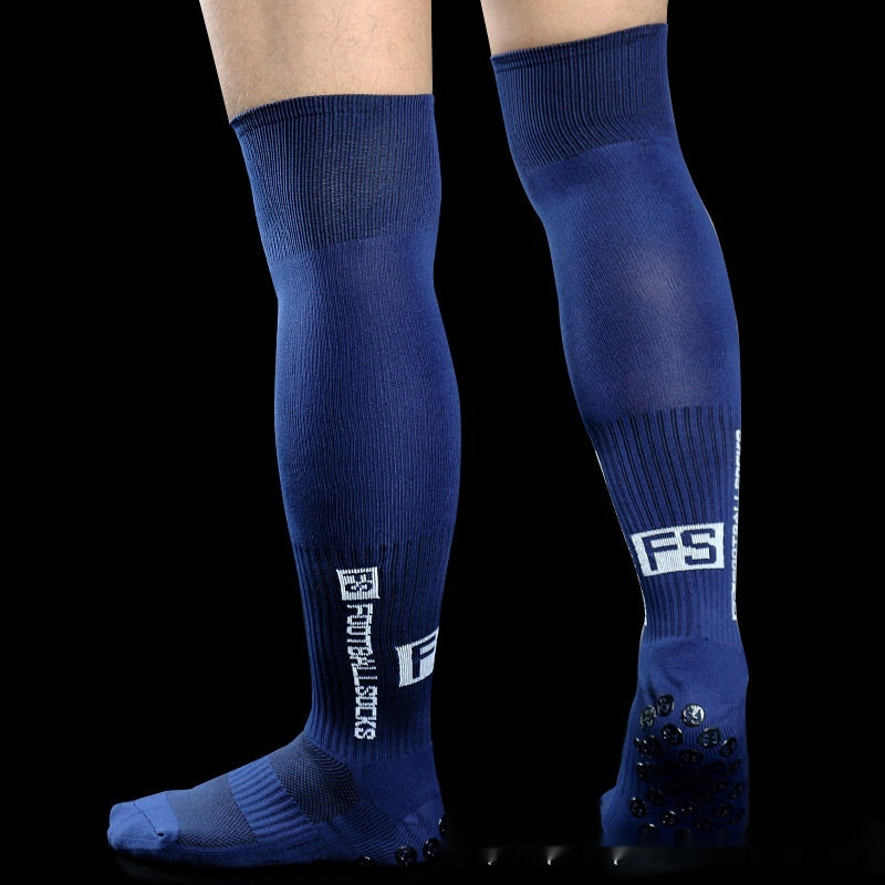 Chaussettes antidérapantes de soccer Long Longueur genou Football Match Training Chaussettes