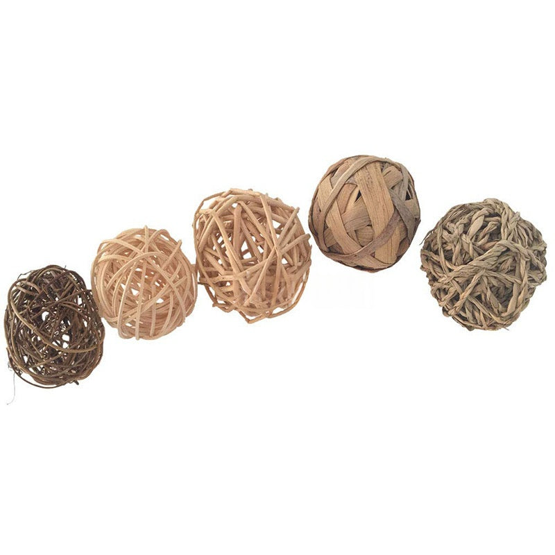 Ensemble de boulettes en rotin naturel tissé à la main