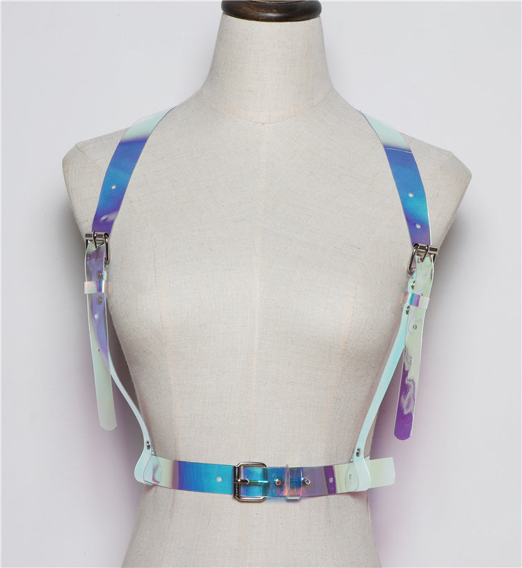 Ceinture de brassage en PVC irisée pour femmes