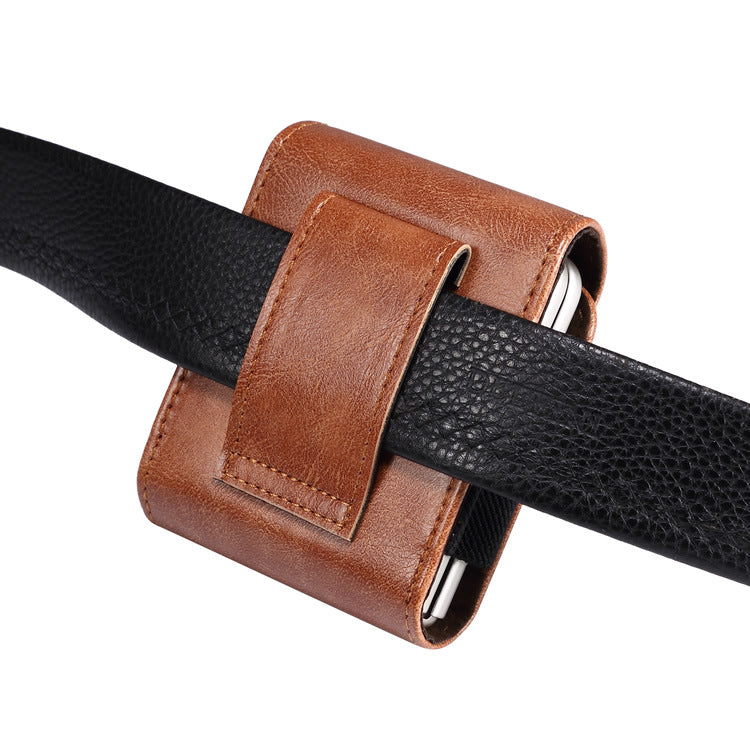 Applicable Flip Screen Mobile Phone Bag Suspendre Cuir Perforant Sac de pliage