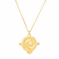 Collier vintage en acier inoxydable plaqué or géométrique