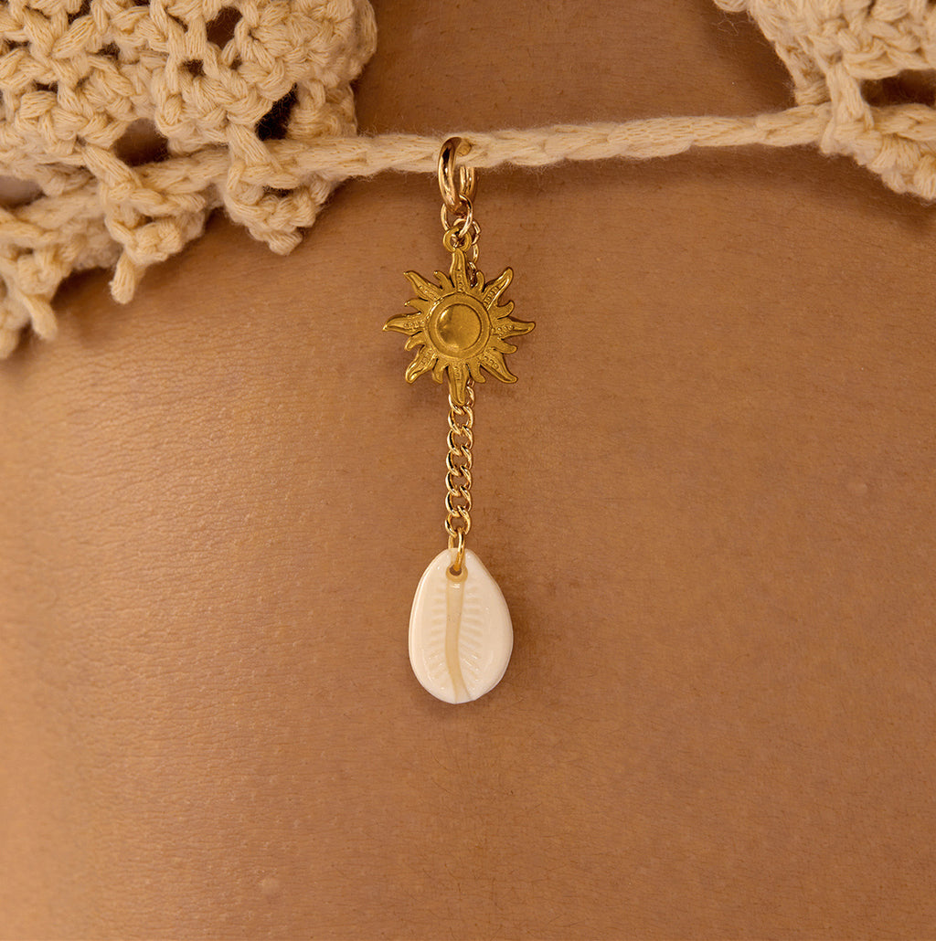 Acier inoxydable Shell et Starfish Bikini Pendentif boucle poitrine