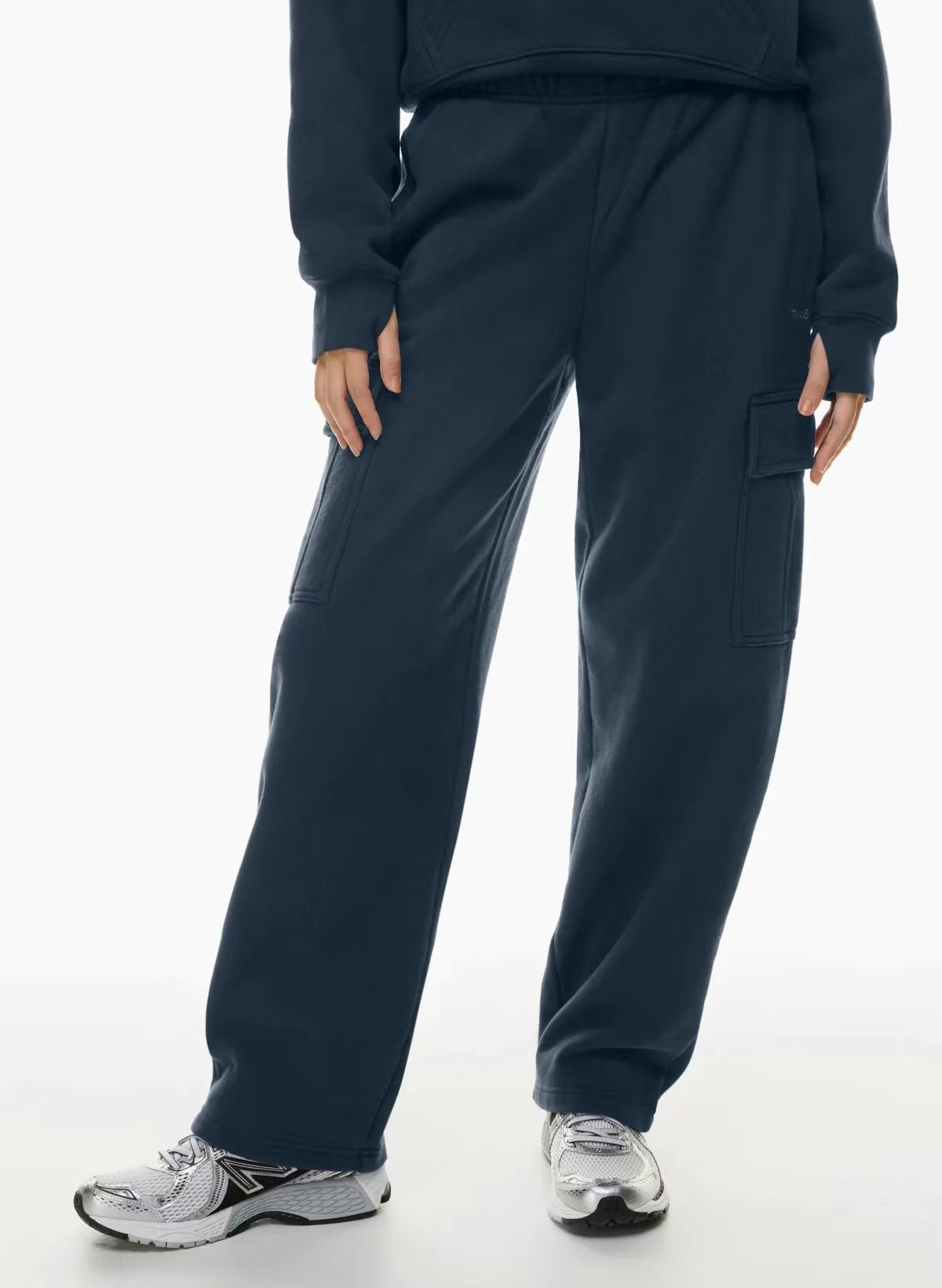 Pantalon de longueur de cheville large élastique taille haute