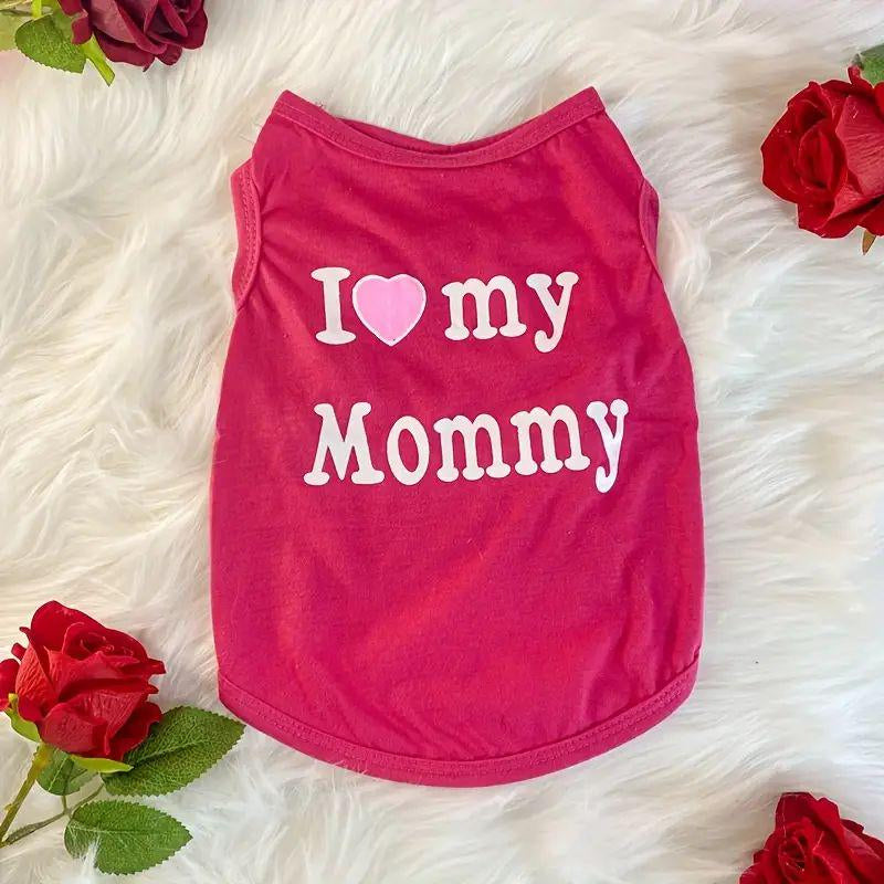Pet Vest-Rose Red Love Mom-S-1 pack